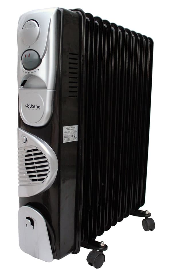 VOLTENO ÖLJYTÄYTETTY JÄÄHDYTIN 11-LAPAINEN TURBO+AJASTIN MUSTA 2500W+400W