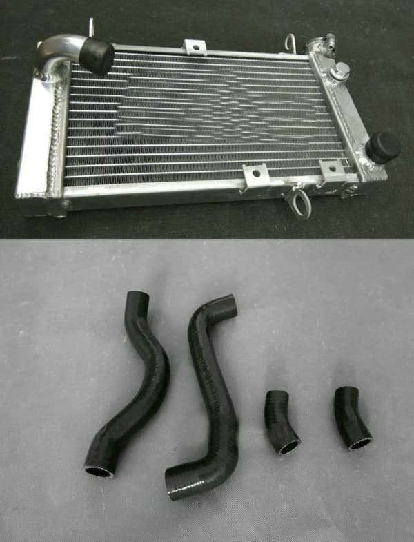 Aluminiumkylare, 30% förbättrad kylning, direktpassande för Suzuki SV650,Radiator SVART Slang