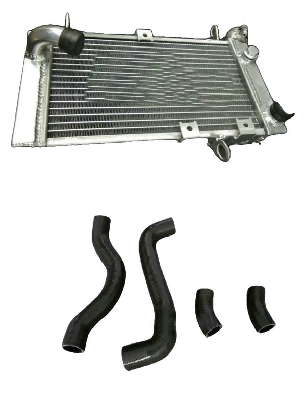 Aluminiumkylare, 30% förbättrad kylning, direktpassande för Suzuki SV650,Radiator SVART Slang