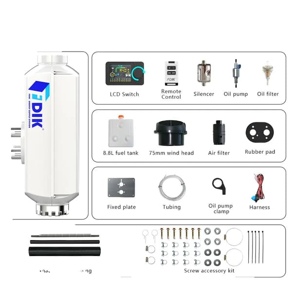 Dieselilma-pysäköintilämmitin, 5000W Teho, Bluetooth-toiminto,F23 pro