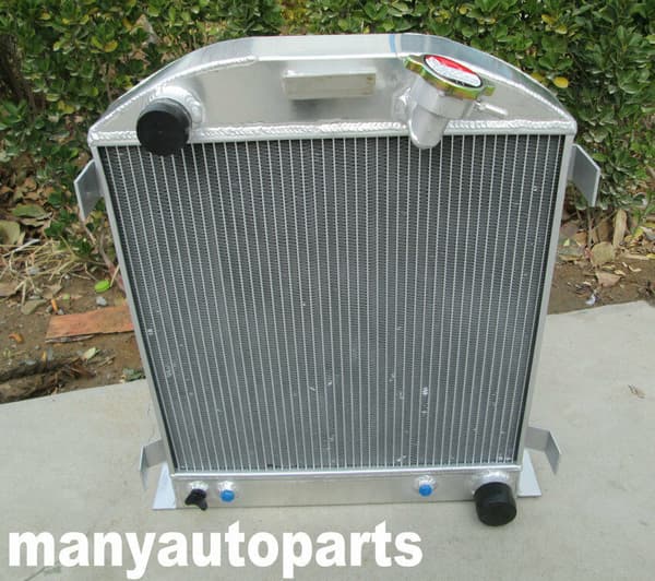 Aluminiumkylare för Ford 1932 Hot Rod, passar Chevy 350 V8-motor, inkluderar kylfläkt.