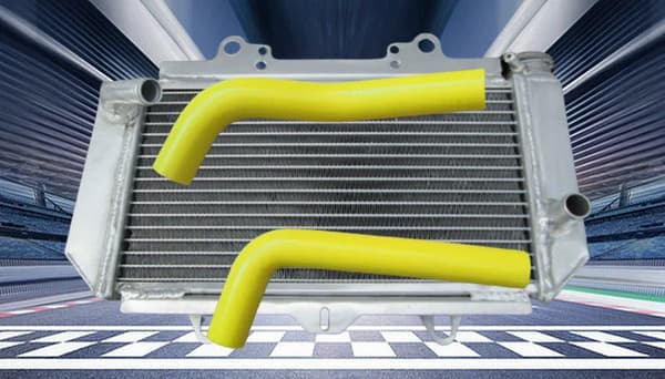 Aluminiumkylare och silikonrör, hållbar konstruktion, optimal kylning,Gul
