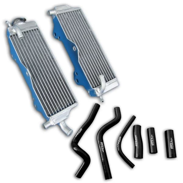 Aluminiumkylare med silikon slangset, förbättrad kylprestanda, hållbar konstruktion,svart