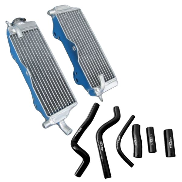 Aluminiumkylare med silikon slangset, förbättrad kylprestanda, hållbar konstruktion,svart