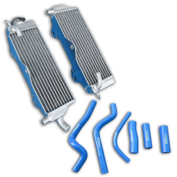 Aluminiumradiator med silikoneslange-sæt, forbedret køleydelse, holdbar konstruktion,Blå