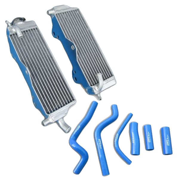 Aluminiumradiator med silikoneslange-sæt, forbedret køleydelse, holdbar konstruktion,Blå