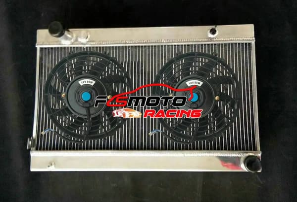Aluminiumradiator med dobbeltventilatorer, forbedret kølekapacitet, holdbart TIG-svejset design,Radiator Og 2 Fans