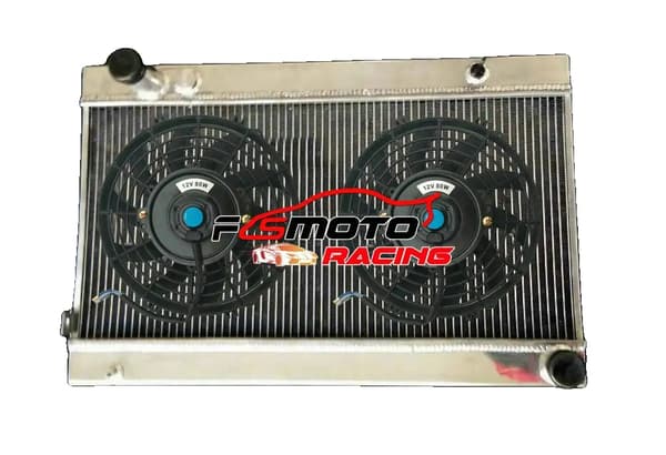 Aluminiumradiator med dobbeltventilatorer, forbedret kølekapacitet, holdbart TIG-svejset design,Radiator Og 2 Fans