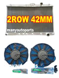 Miniatyrbillede 1 af 2: Aluminium Racing Radiator til Mitsubishi EVO 1/2/3, 40% Øget Kølekapacitet, Fuldstændig TIG-svejset,radiator og blæsere