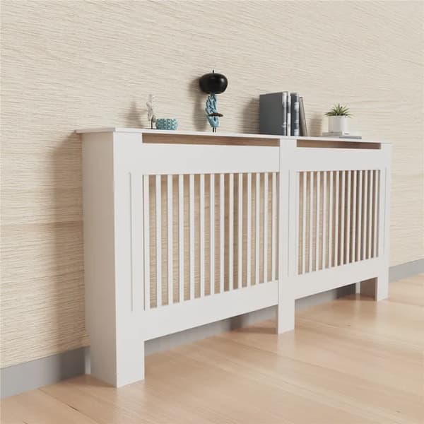 Radiatordækning, 362 tommer høj, vandret lodret skab, Hvid Lodret XL