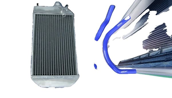Aluminiumkøler til Yamaha ATV Banshee YFZ350, holdbar konstruktion, inkluderer silikoneslange,Blå
