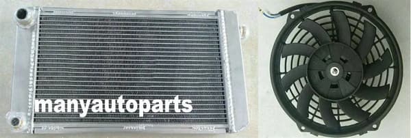 Aluminiumkylare för MG MIDGET 1500, kärnstorlek 420 × 260 mm, totalstorlek 550 × 285 mm,radiator med fläkt