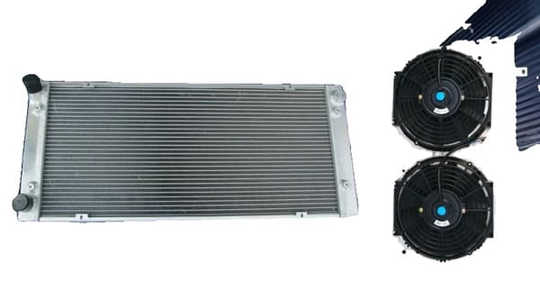 Alumiinijäähdytin, ydinmitat 677mm x 318mm, kokonaismitat 768mm x 349mm