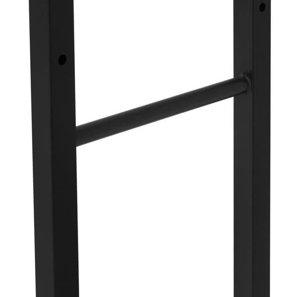 ML-Design Justerbart vedställ metall svart, 9 storlekar justerbara, vedförvaring med 4 krokar, vedställ stål, vedställ inomhus/utomhus vedhållare