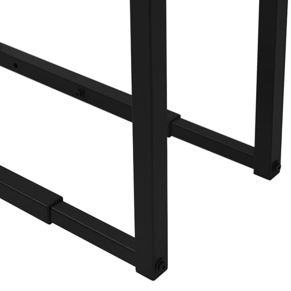 ML-Design Justerbart vedställ metall svart, 9 storlekar justerbara, vedförvaring med 4 krokar, vedställ stål, vedställ inomhus/utomhus vedhållare