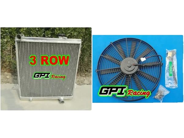 Radiator och fläkt, kompatibel med Triumph TR6 och TR250 ...