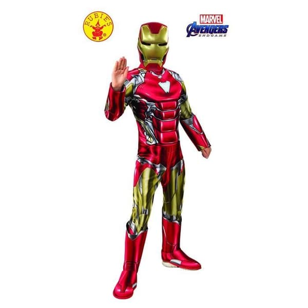 Rubies Rubies Officiell Kostym Avengers Endgame Iron Man Deluxe för Barn Storlek L 8-10 År Höjd 147 cm -