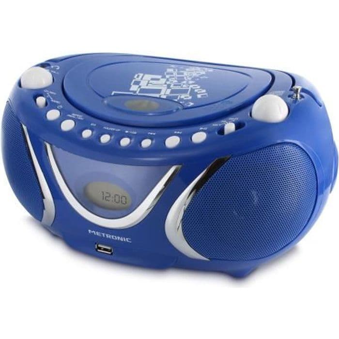 METRONIC 477132 Radio cd mp3 square - Bleu