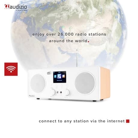 Audizio Bari WIFI Internet stereo radio med DAB+, vit