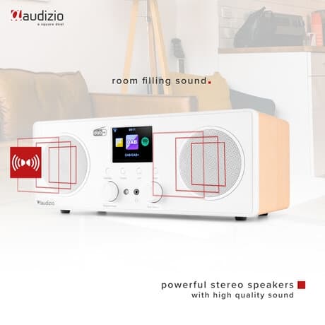 Audizio Bari WIFI Internet stereo radio med DAB+, vit