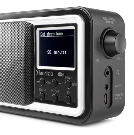 Batteridriven radio Audizio Anzio portabel DAB+ Radio med batteri, Svart
