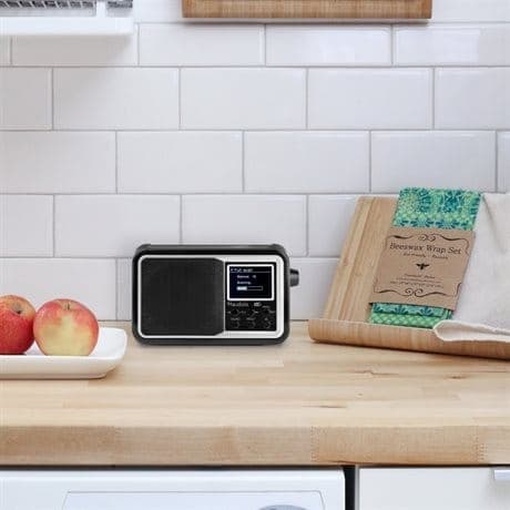 Batteridriven radio Audizio Anzio portabel DAB+ Radio med batteri, Svart