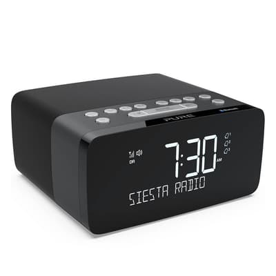 PURE FM/DAB/DAB+ Qi-opladning Siesta Charge Clockradio Grafit