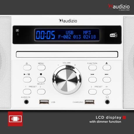 Audizio PRATO Allt i ett system CD, DAB+, Vit