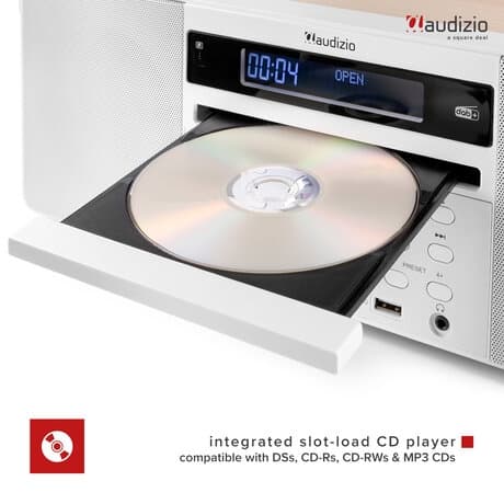 Audizio PRATO Allt i ett system CD, DAB+, Vit