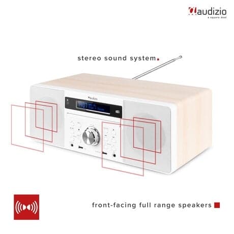 Audizio PRATO Allt i ett system CD, DAB+, Vit
