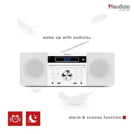 Audizio PRATO Allt i ett system CD, DAB+, Vit