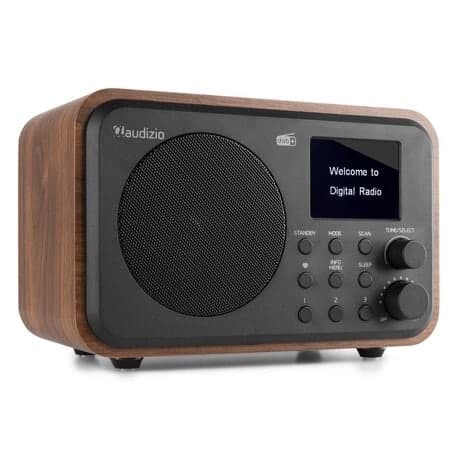 Audizio Milan bärbar DAB-radio med Bluetooth, FM-radio och batteri - Trä färgad