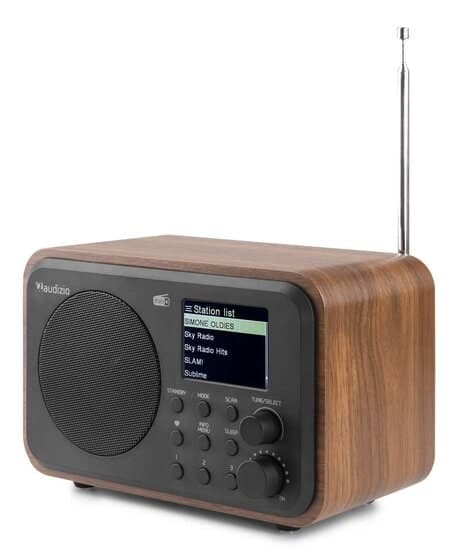 Audizio Milan bärbar DAB-radio med Bluetooth, FM-radio och batteri - Trä färgad