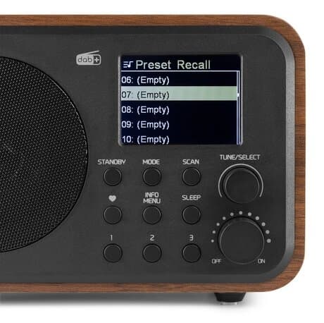 Audizio Milan bärbar DAB-radio med Bluetooth, FM-radio och batteri - Trä färgad