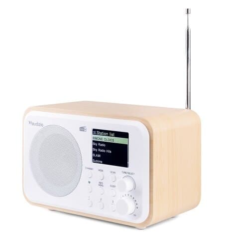 Audizio Milan bärbar DAB-radio med Bluetooth, FM-radio och batteri - vit färgad