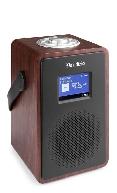 Modena dab+ radio med batteri mörk trä