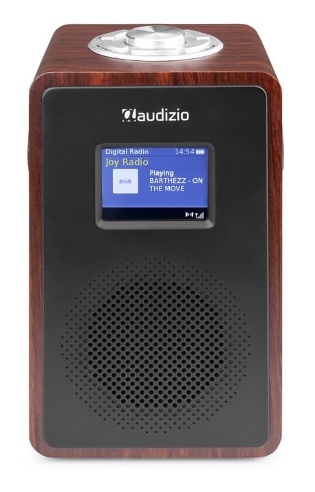 Modena dab+ radio med batteri mörk trä