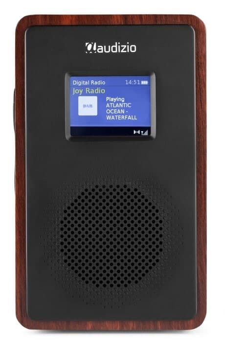 Modena dab+ radio med batteri mörk trä