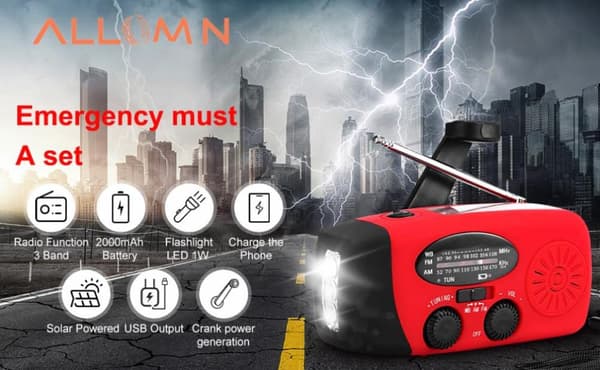 Vevradio Solceller, Ficklampa, Powerbank 2000mAh