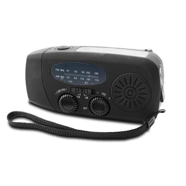 Vevradio med Solcellsladdare & Tändstål / Nödradio & Powerbank
