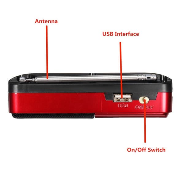 Kannettava digitaalinen LCD-vastaanotin Ohut ministereo FM-radio MP3 (USB/SD) musiikkisoitin Super LOUD