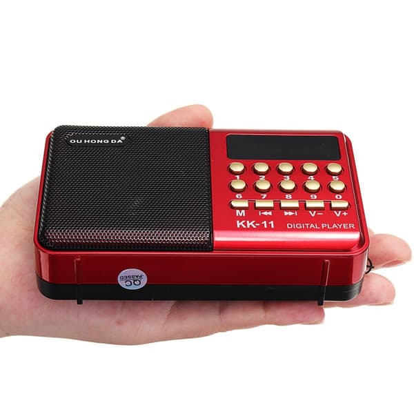 Kannettava digitaalinen LCD-vastaanotin Ohut ministereo FM-radio MP3 (USB/SD) musiikkisoitin Super LOUD