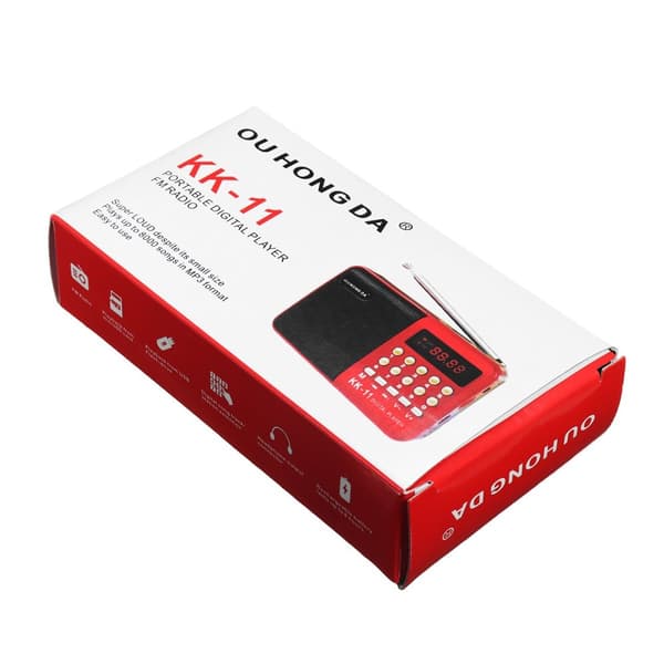 Kannettava digitaalinen LCD-vastaanotin Ohut ministereo FM-radio MP3 (USB/SD) musiikkisoitin Super LOUD