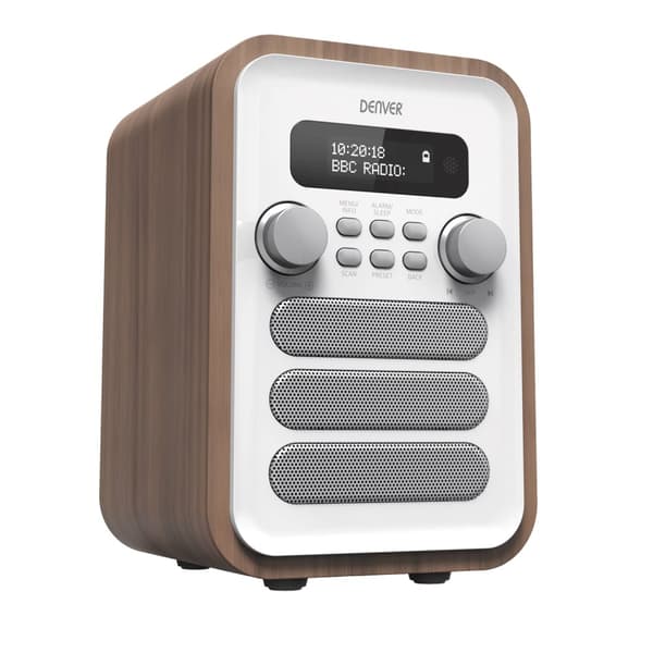 FM/DAB+ Radio Bluetooth Puu/Valkoinen