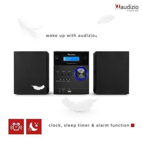 Stereo set - Audizio Metz - DAB radio med Bluetooth, MP3 och CD spelare - Svart