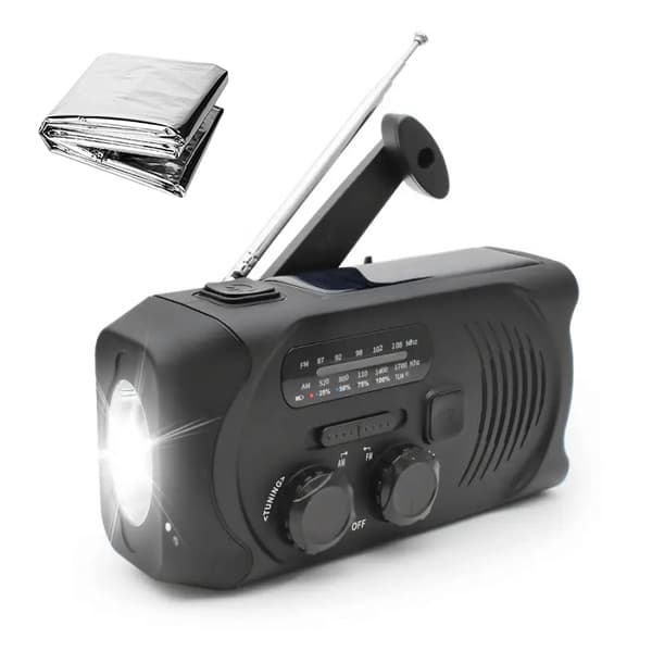 Vevradio 2000mAh Powerbank, Solceller, Ficklampa