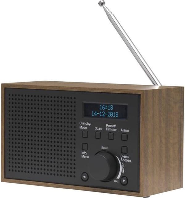 Denver DAB-46 / Retro FM-radio / DAB + / LCD-skärm / Larmfunktion / Vit