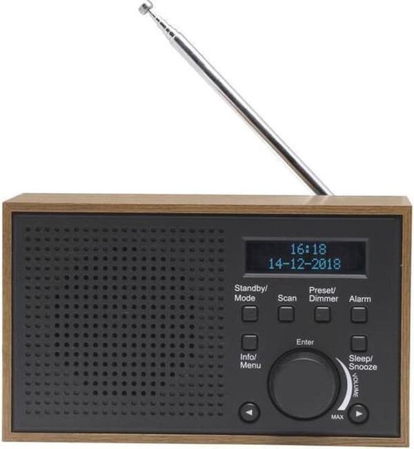 Denver DAB-46 / Retro FM-radio / DAB + / LCD-skärm / Larmfunktion / Vit