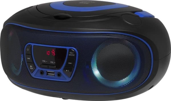 Denver TCL-212BT / Bærbar Boombox / FM-radio / CD-afspiller / AUX-forbindelse / Blå