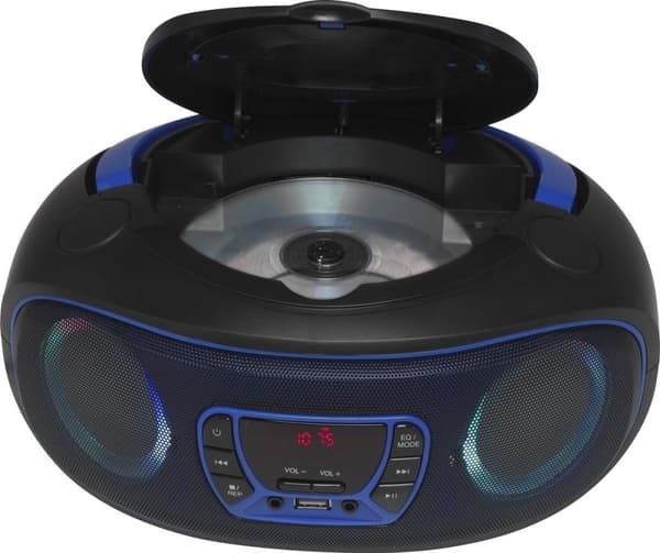 Denver TCL-212BT / Bærbar Boombox / FM-radio / CD-afspiller / AUX-forbindelse / Blå
